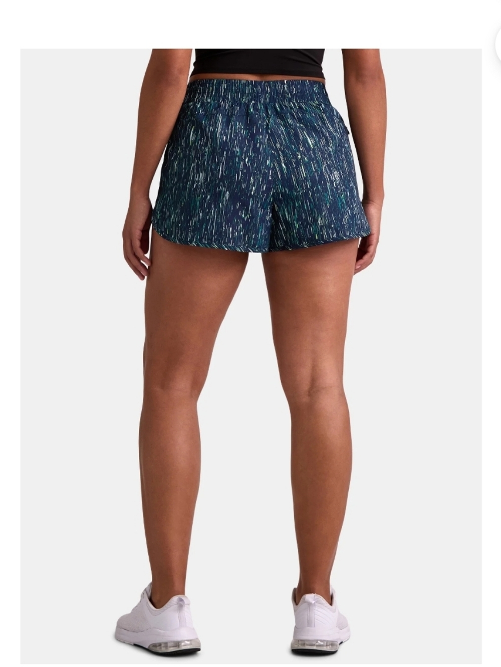 Athletic Works Women's Blue Multi All Over Print Running Shorts Size Small - Picture 2 of 14